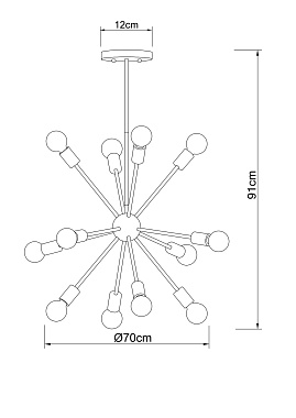 Люстра подвесная Arte Lamp ALASTOR A6702PL-12PB 40Вт 12 лампочек E27