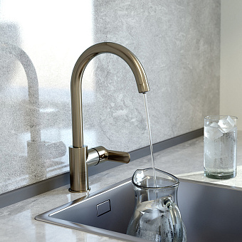 Смеситель для кухни IDDIS Cuba CUBBNFJi05 поворотный излив сатин