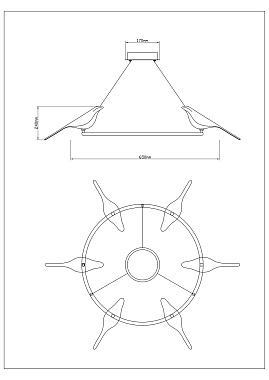 Люстра подвесная Divinare SUMMER 1188/06 LM-42 42Вт 6 лампочек LED