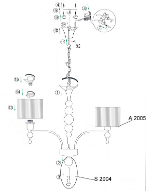 Люстра подвесная Odeon MODERN 2005/5 300Вт 5 лампочек E27