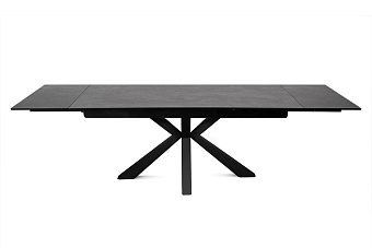 Кухонный стол раскладной AERO 90х160х76см закаленное стекло/керамика/сталь Carbon