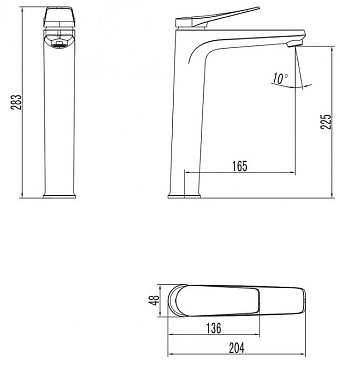 Смеситель для раковины LEMARK Bronx LM3709BL чёрный