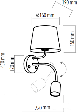 Бра TK Lighting Maja 2537 60Вт E27/GU10