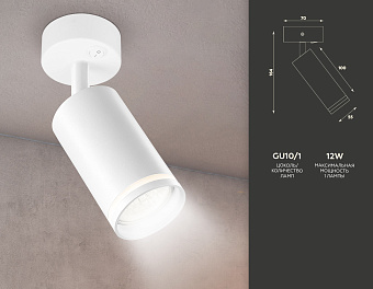 Светильник настенно-потолочный Ambrella TECHNO SPOT Move TA120 12Вт GU10