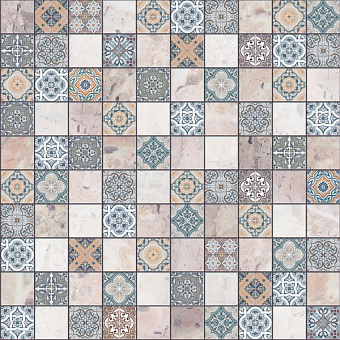 Матовый керамогранит BERYOZA CERAMICA Терраццо G 179632 синий 29,8х29,8см 1,243кв.м.