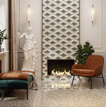 Декор KERAMA MARAZZI Бричиола ID138 бежевый/белый/серый 17х30см 0,612кв.м.