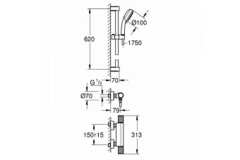 Душевая система GROHE Grohtherm 1000 Performance 34783000 хром