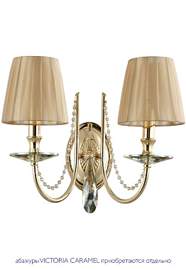 Бра CRYSTAL LUX VICTORIA Victoria AP2 Gold/Amber 120Вт E14