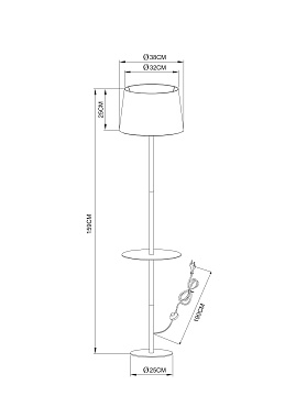 Торшер Arte Lamp CONNOR A2102PN-1WH 60Вт E27