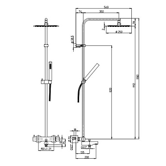 Душевая система Paini Cox 78CR687TH хром