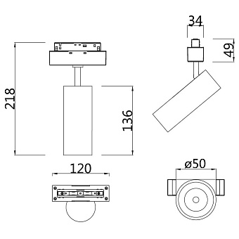 Магнитный трековый светильник Maytoni Focus LED TR019-2-10W3K-B 10,2Вт LED чёрный