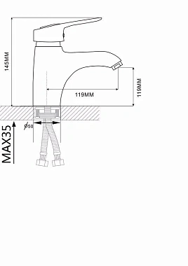 Смеситель для раковины Maxonor MN1004 хром