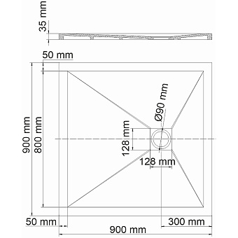 Душевой поддон WASSERKRAFT Dill 61T03 90х90см