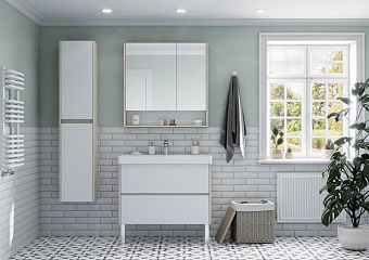 Шкаф зеркальный Акватон Сканди 1A252302SDB20 13х90х85см без подсветки