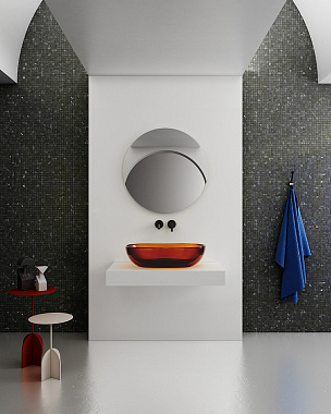 Раковина накладная Abber KRISTALL AT2805Opal 60х40см