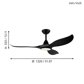 Люстра-вентилятор EGLO CIRALI 52 35008 15Вт LED