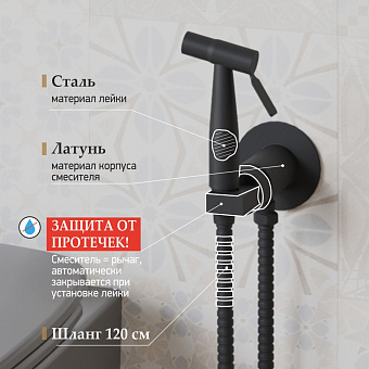 Гигиенический душ Paini Castello CAYO442R чёрный