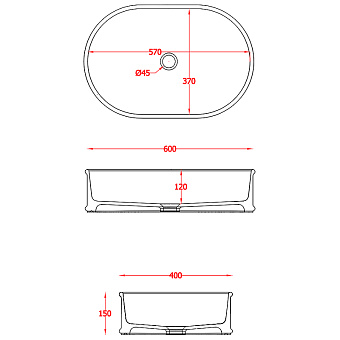 Раковина накладная ArtCeram Atelier ATL002 40 00 40х60см