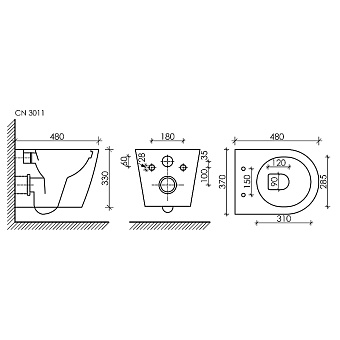Унитаз подвесной Ceramica Nova FORMA CN3011 безободковый с микролифтом