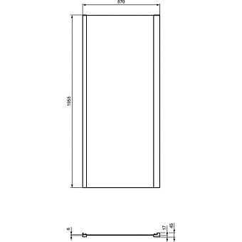 Фиксированная боковая панель 90 см Ideal Standard CONNECT 2 L K9374V3