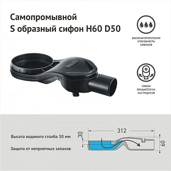 Душевой трап BERGES 094160 36,7х23,5см горизонтальный сток