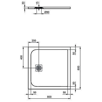 Душевой поддон IDEAL STANDARD ULTRAFLAT S K8214FV 80х80см