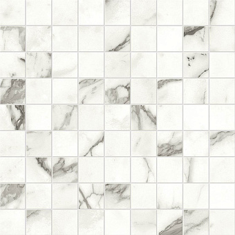 Керамическая мозаика Atlas Concord Италия Marvel Shine A415 Statuario Supremo Mosaico Matt 30х30см 0,9кв.м.