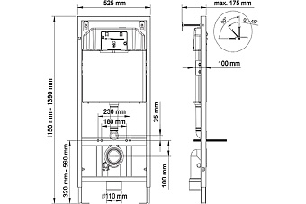 Инсталляция для подвесного унитаза BERGES NOVUM 040262
