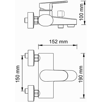 Смеситель для ванны WASSERKRAFT Donau 5301 хром