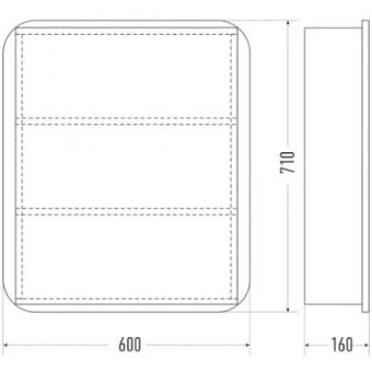 Шкаф зеркальный MIRSANT Фарида УТ000011774 16х60х71см без подсветки