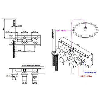 Смеситель для душа Bongio ON 68551NMADPREU чёрный