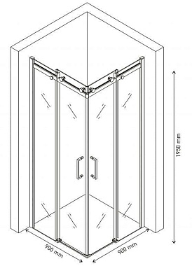 Угловое ограждение BERGES GELIOS 61022 195х90см стекло прозрачное