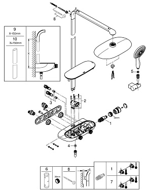Душевая система GROHE Rainshower SmartControl Mono 26361000 хром