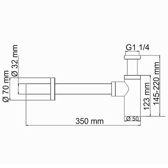 Сифон для раковины бутылочный WASSERKRAFT A150