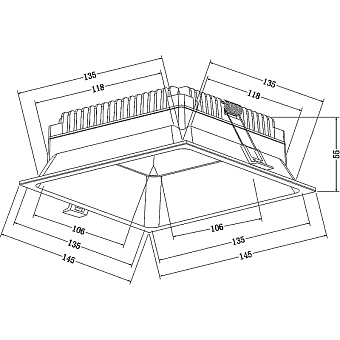 Светильник точечный встраиваемый Maytoni Okno DL054-18W4K-W 18Вт LED