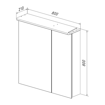 Шкаф зеркальный LEMARK Zenon LM80ZS-Z 14х80х80см с подсветкой