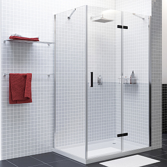 Угловое ограждение WASSERKRAFT Aller 10H10RBLACK MATT 200х120см стекло прозрачное