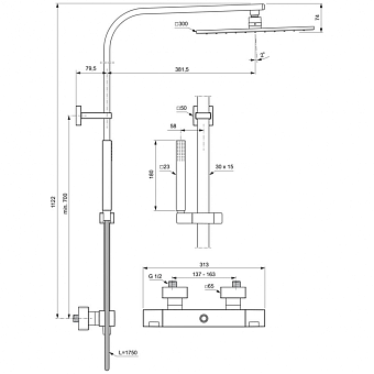 Душевая система IDEAL STANDARD CERATHERM C100 A7542AA chrome