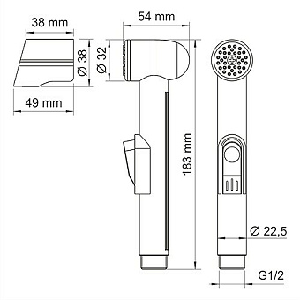 Гигиенический душ WASSERKRAFT Elbe A117451 хром/белый