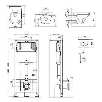 Инсталляция с унитазом AM-PM Inspire IS49001.501700