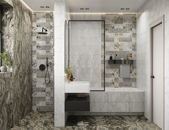 Декор BERYOZA CERAMICA Valensole 641324 горчичный 25х50см 0,875кв.м.