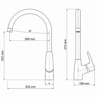 Смеситель для кухни WASSERKRAFT Vils 5607 поворотный излив хром