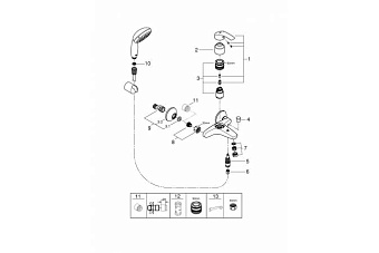 Смеситель для ванны GROHE Eurosmart New 3330220A хром