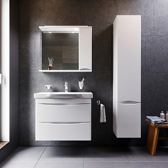 Шкаф зеркальный AM-PM Like M80MPR0801WG 15х80х78см с подсветкой