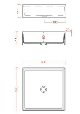 Раковина накладная ArtCeram Scalino SCL001 01 00 38х38см