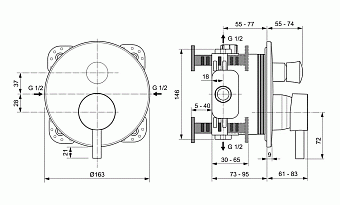 Смеситель для ванны IDEAL STANDARD CERALINE A7389AA хром