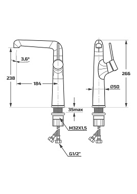 Смеситель для раковины Maxonor PL1194-7 чёрный