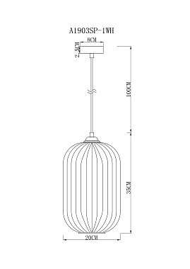 Светильник подвесной Arte Lamp ARWEN A1903SP-1WH 60Вт E27