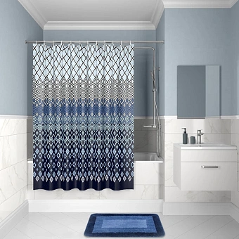 Шторка для ванной IDDIS Décor D07P218i11 180х180см синий