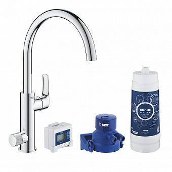 Смеситель для кухни GROHE Blue Pure Eurosmart 30383000 высокий излив хром